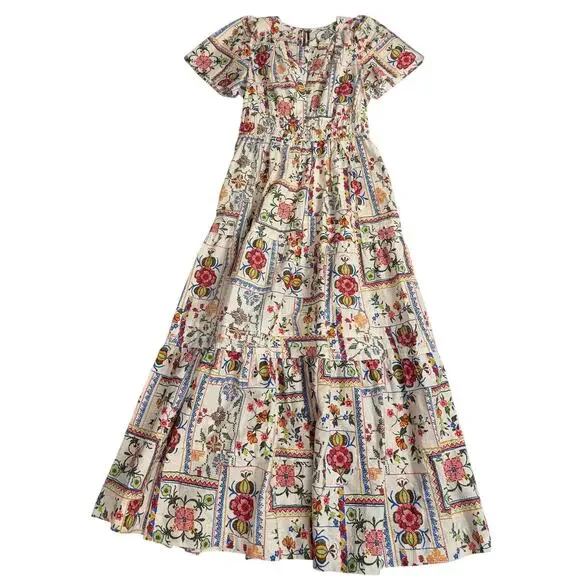 Anthropologie Maxi Dress Somerset 100% Cotton Floral Print size Small - Picture 8 of 10